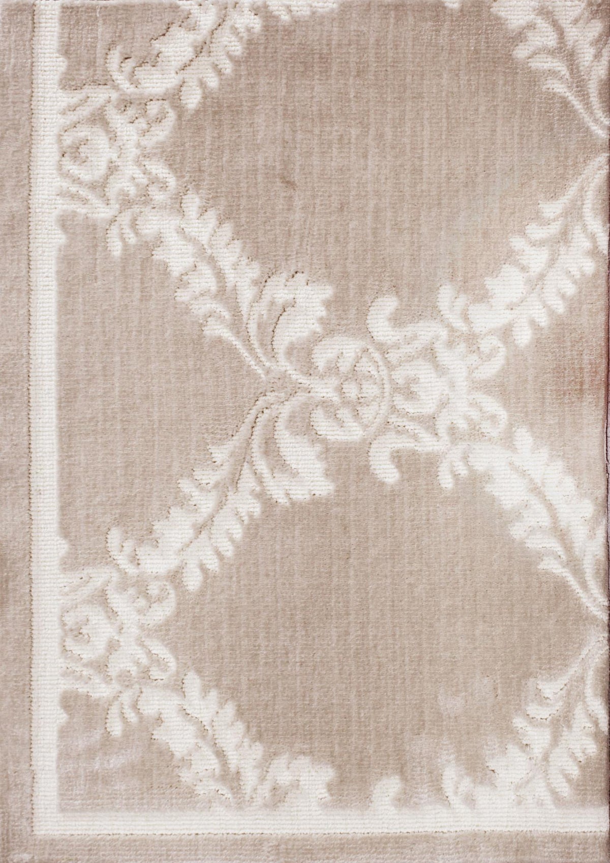Flowering Vines Beige White carpet sample