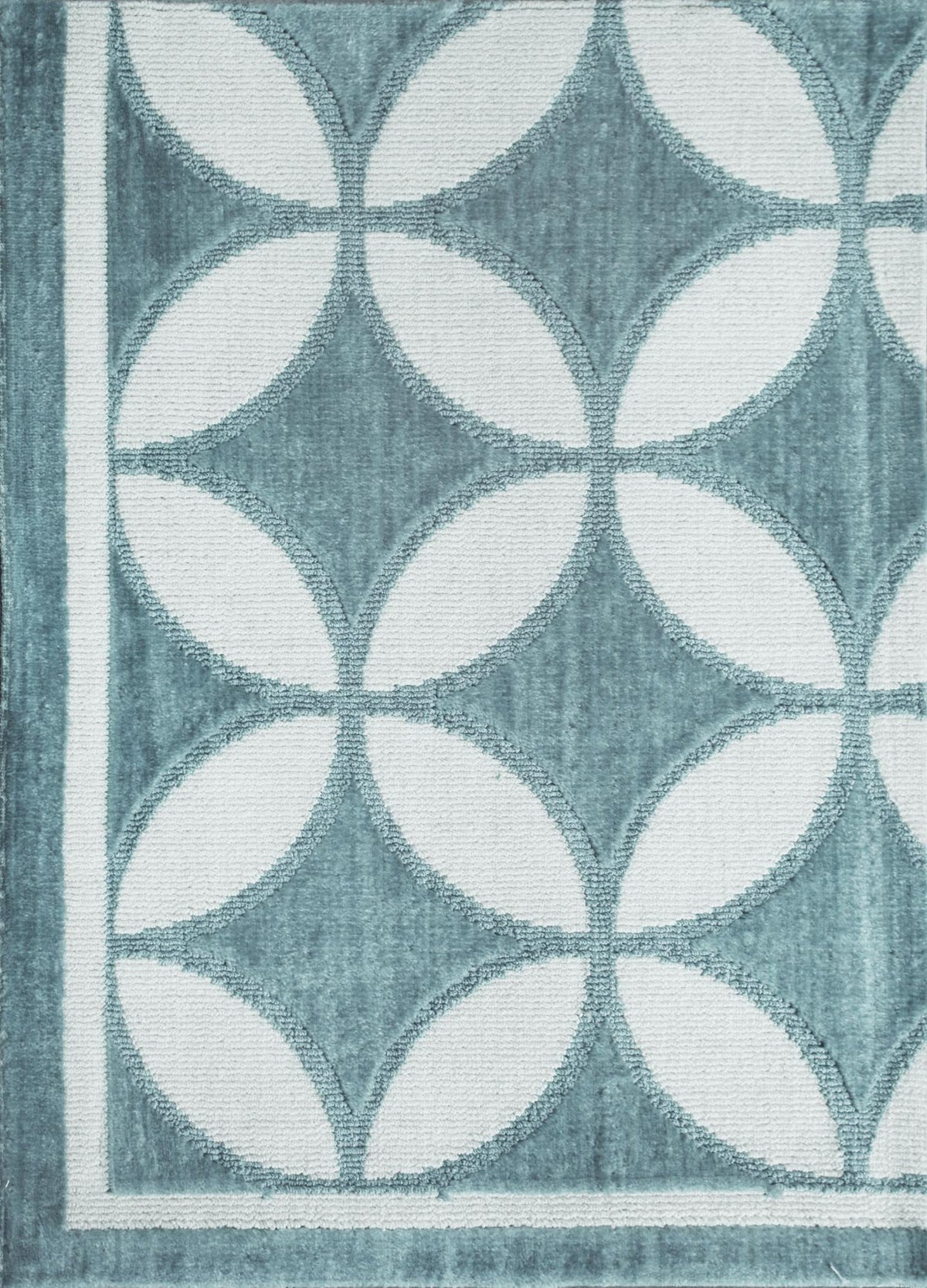 Leaves Aqua White carpet sample