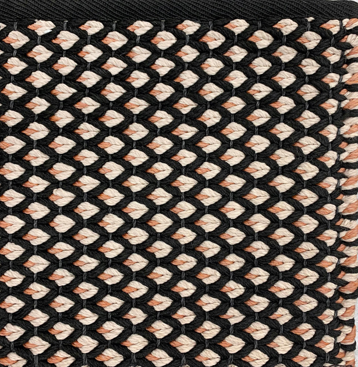 Farenza Black Ivory Cream Peach Pink carpet sample
