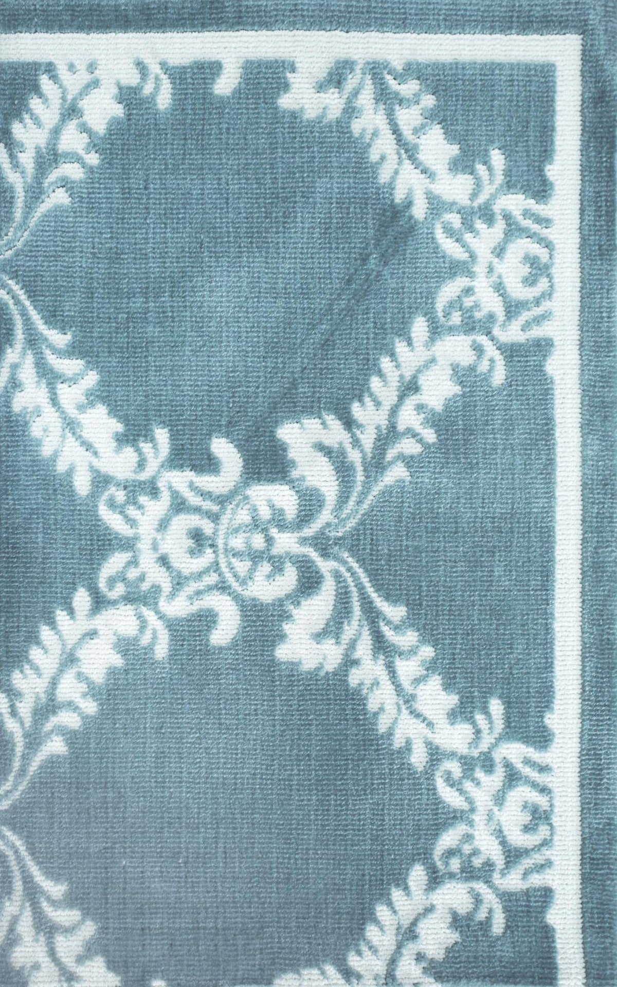 Flowering Vines Blue White carpet sample