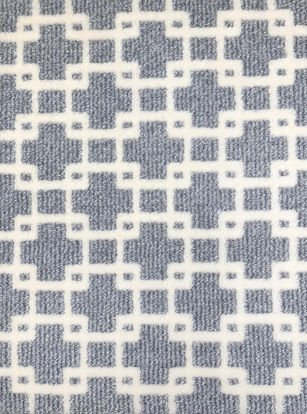 Crossed Blue Grey carpet sample