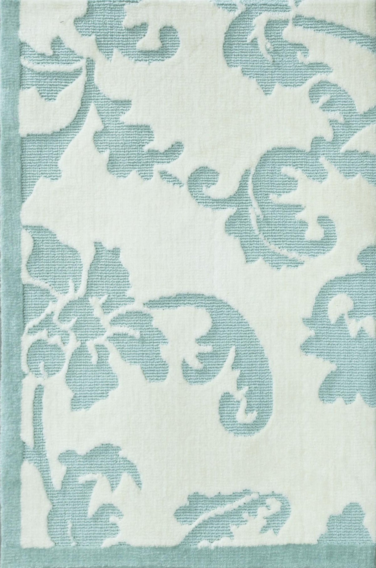 Vineland Turquoise Ivory carpet sample