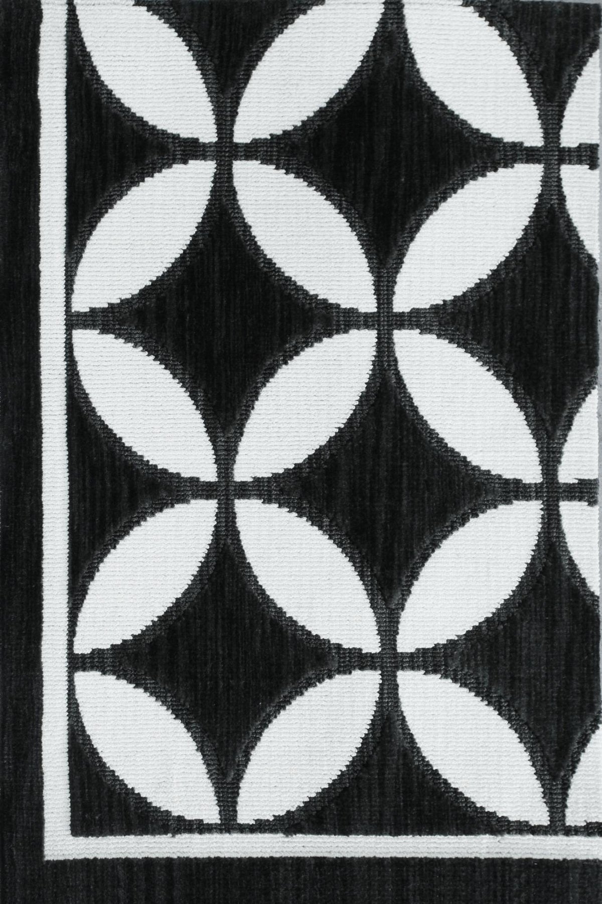 Leaves Black White carpet sample