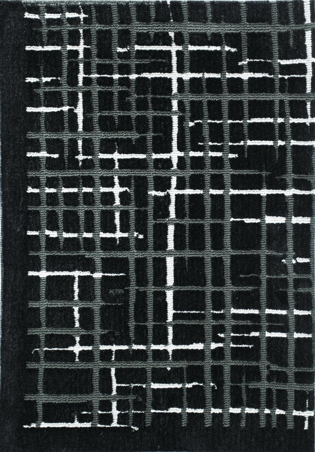 Cris Cross Black Grey White carpet sample