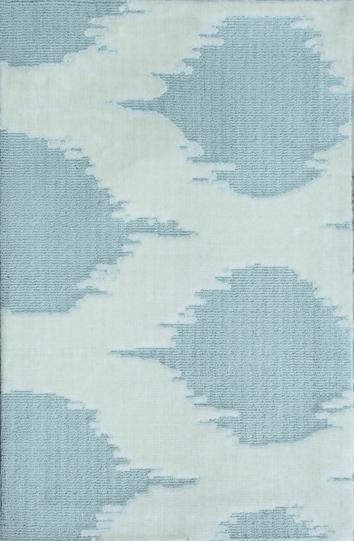 Ikat Stingray Light Blue Cream carpet sample