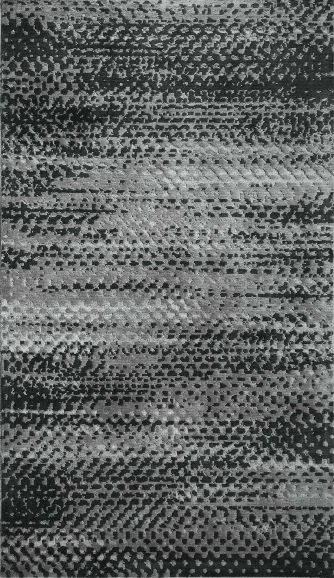 Zahra Charcoal Grey White carpet sample