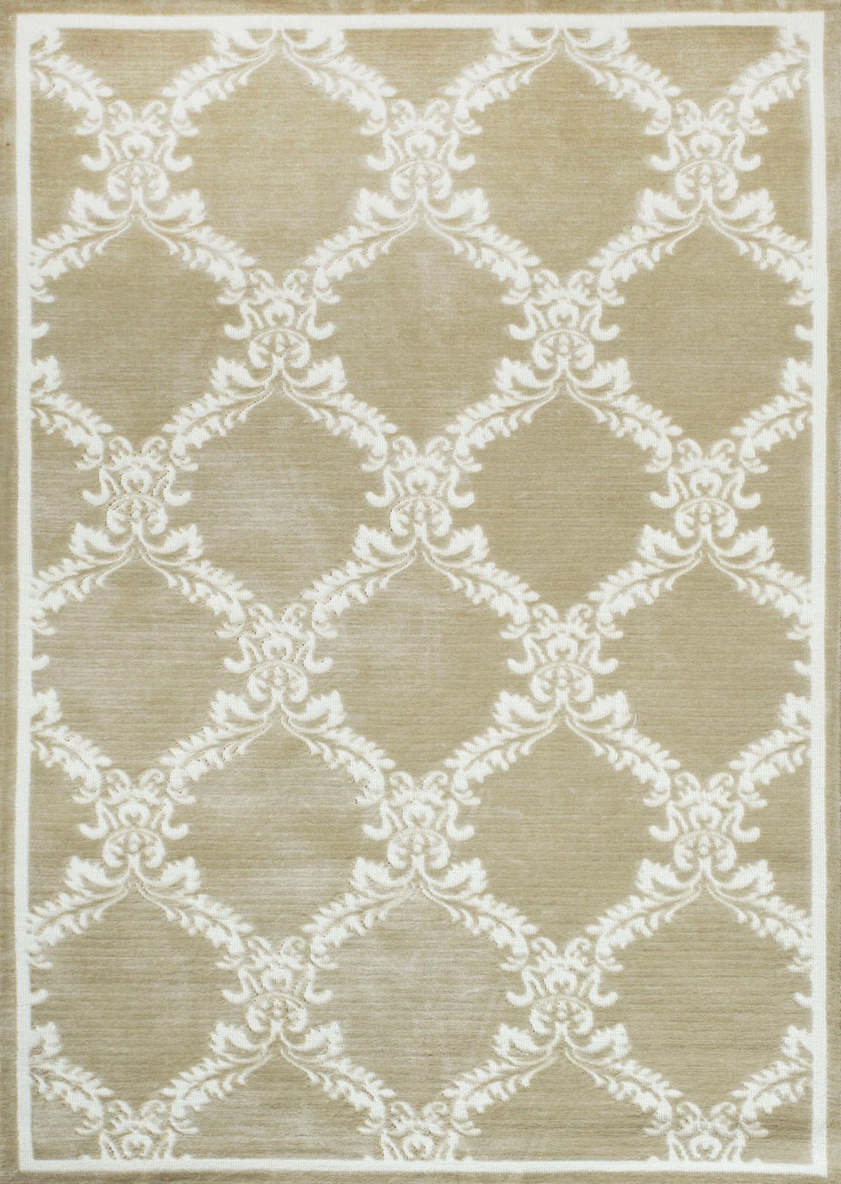 Flowering Vines Camel White carpet sample