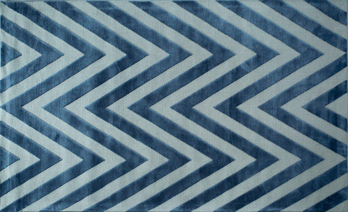 Zig Zag Blue Taupe carpet sample