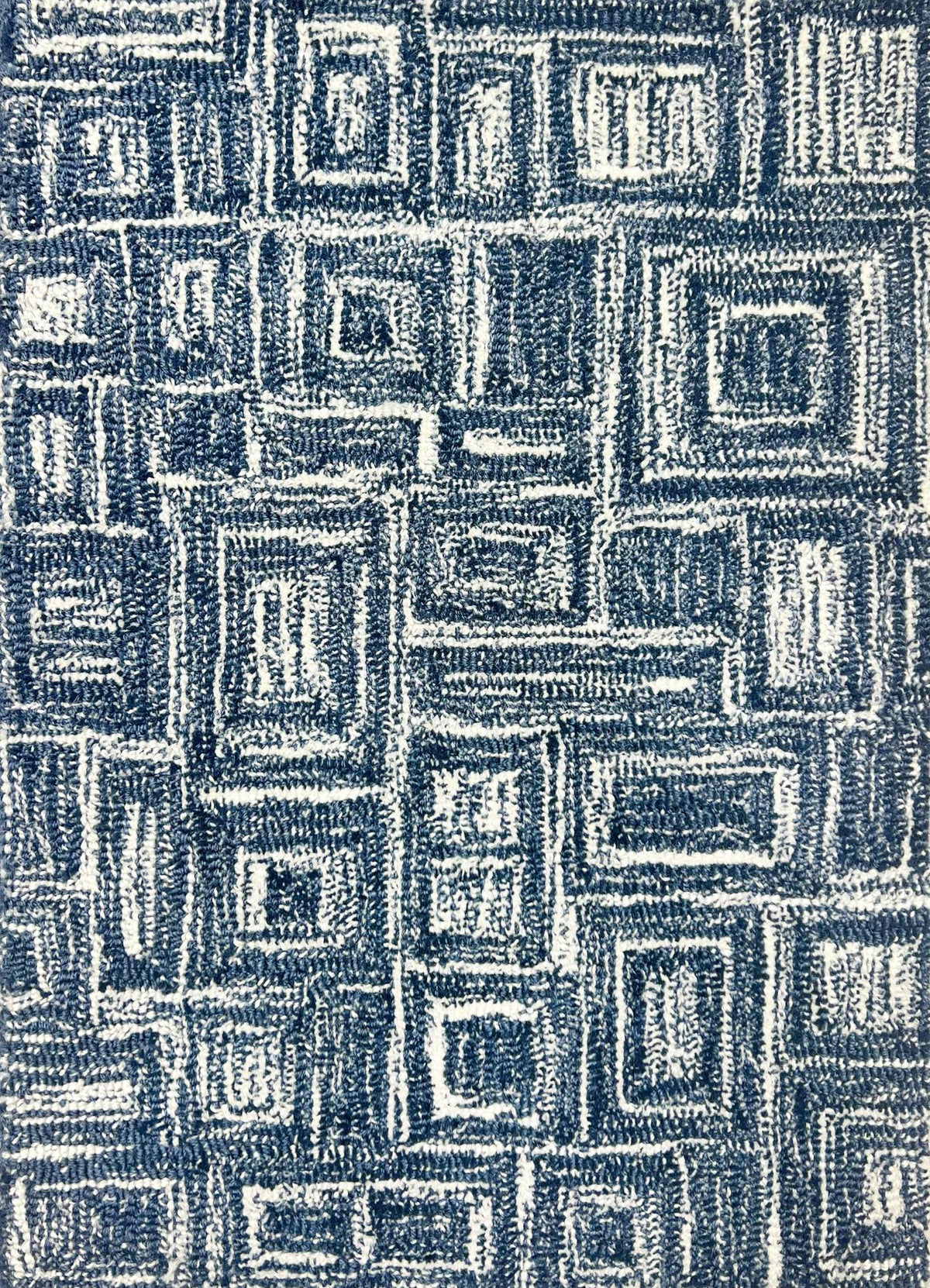 Boxes Denim carpet sample