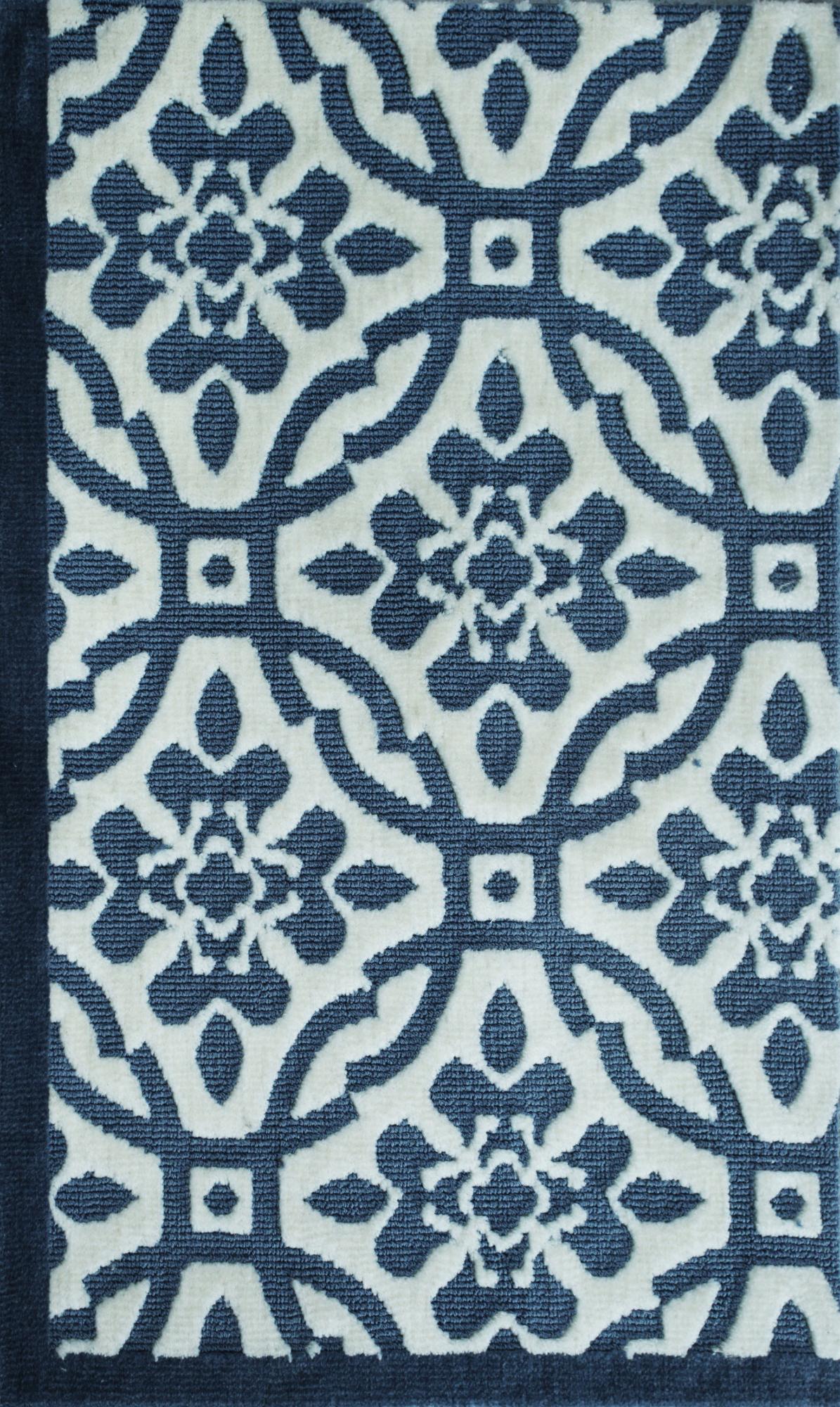 Florette Medium Blue Blue carpet sample
