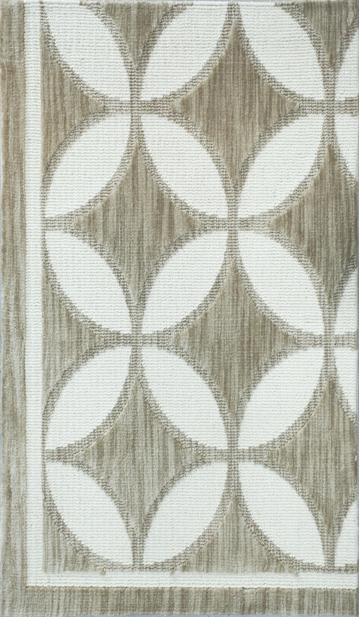 Leaves Beige White carpet sample