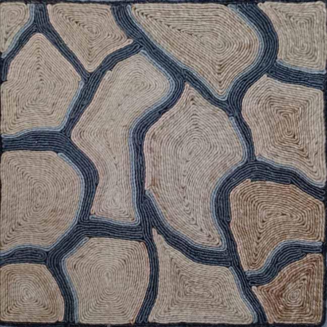 Woodcroft Blue / Red carpet sample