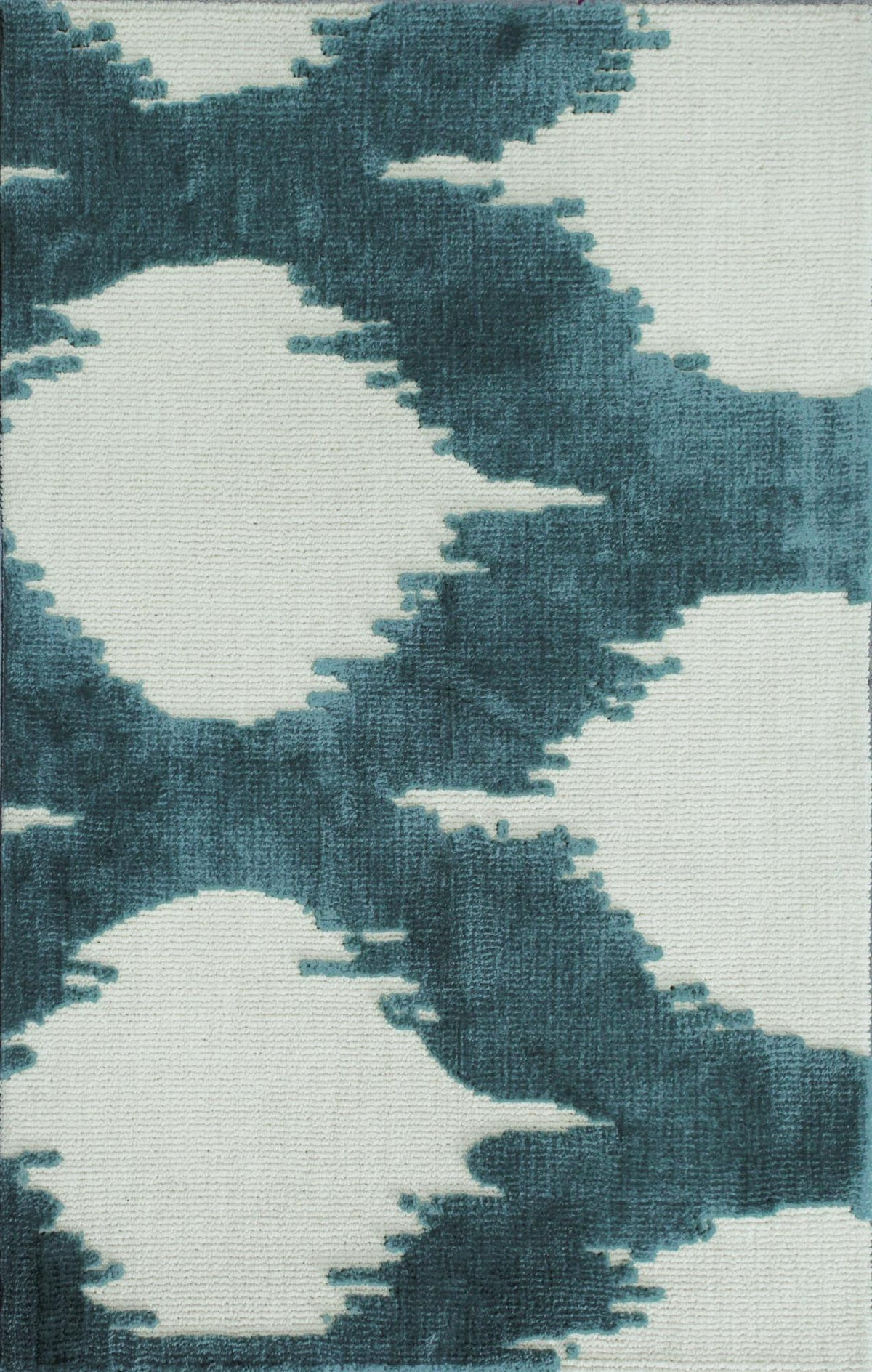 Ikat Stingray Turquoise Cream carpet sample