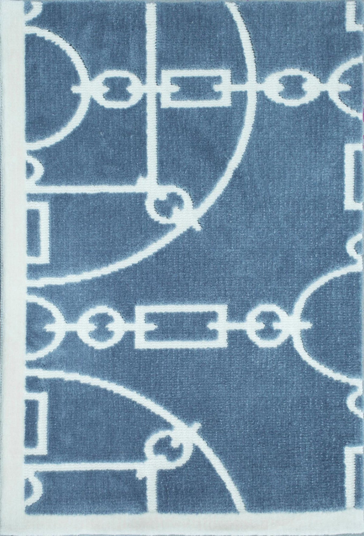 Chains Blue White carpet sample