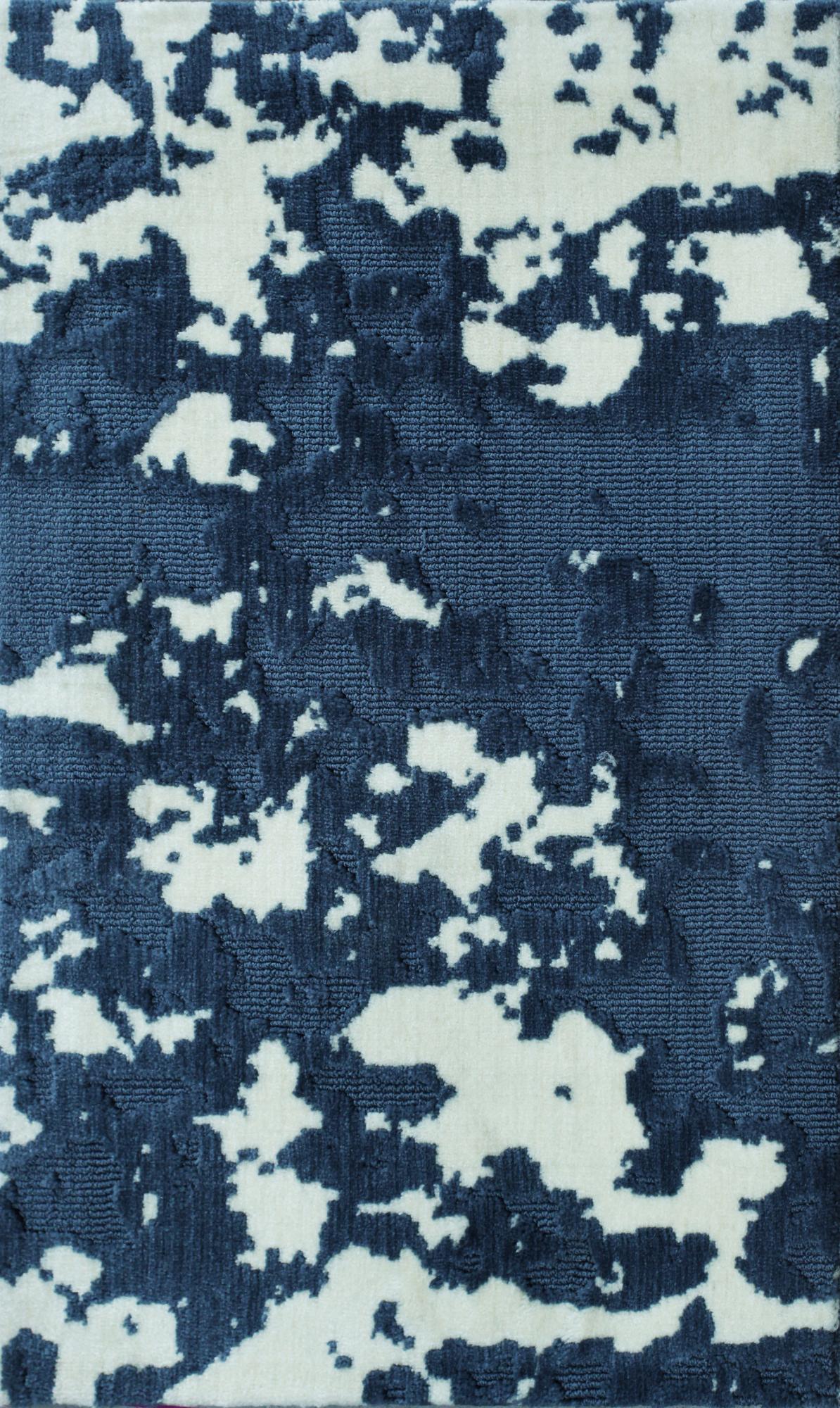 Zea Blue White carpet sample