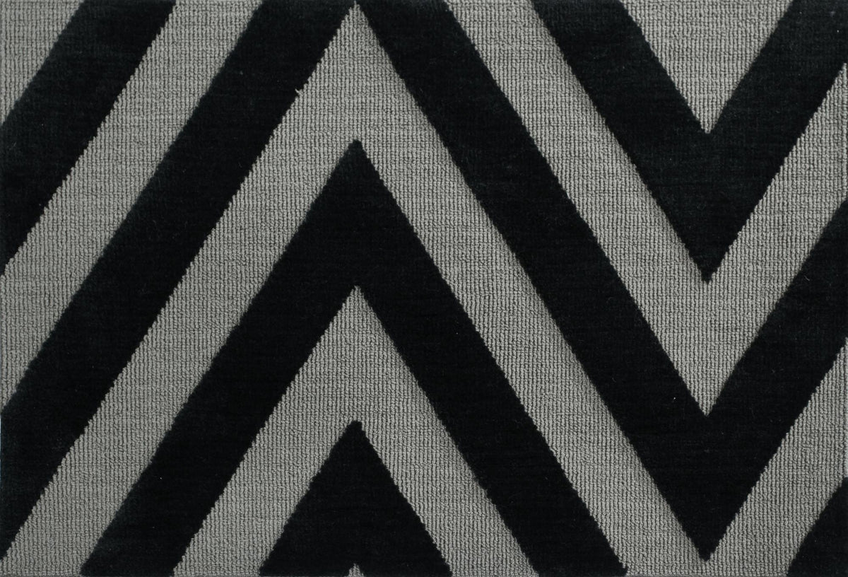 Zig Zag Black Grey carpet sample