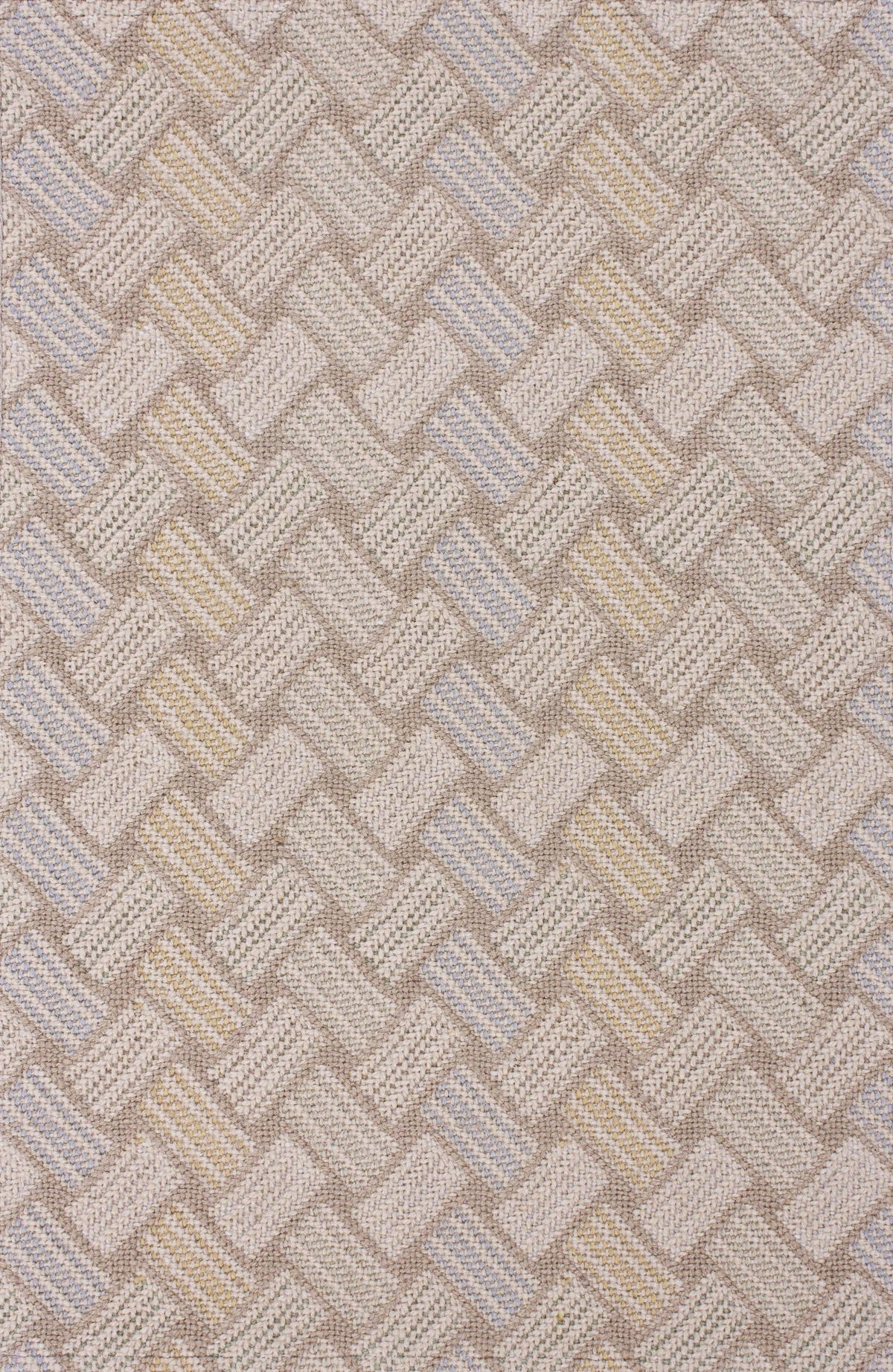 Triple Weave Blue Tan Pale Gold carpet sample