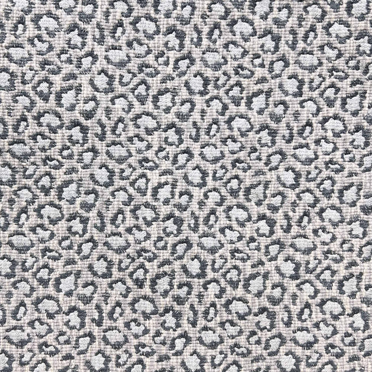 Embroidered Leopard Blue Silver carpet sample