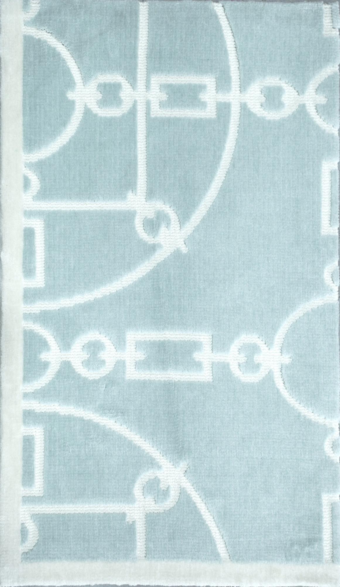 Chains Light Blue White carpet sample