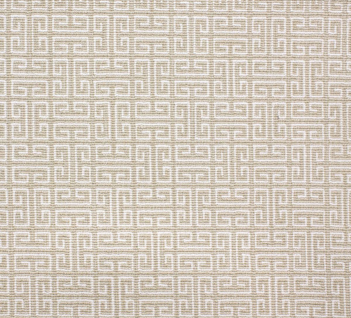 Petite Greek Key Almond carpet sample